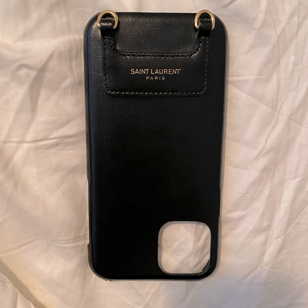 SAINT LAURENT LEATHER PHONE CASE